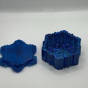 Blue Galaxy Glitter Resin Box